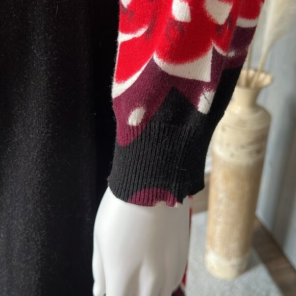 Relativity Long Cardigan Floral Black Red Medium - Picture 5 of 10